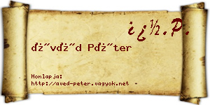 Ávéd Péter névjegykártya