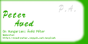 peter aved business card