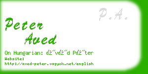 peter aved business card